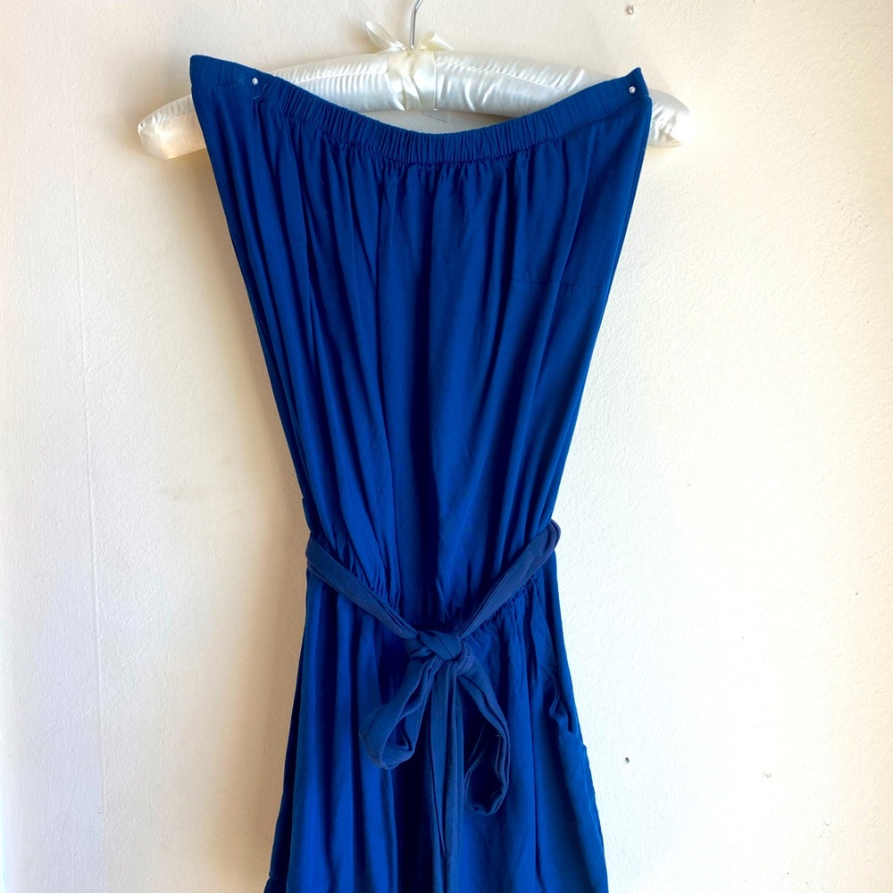 Escapada navy blue strapless romper